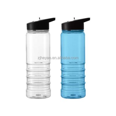 China Cheap Custom Logo Plastic Viable Water Bottle 750ml With Straw Water Bottle Transparent Plastic Bpa Free for sale