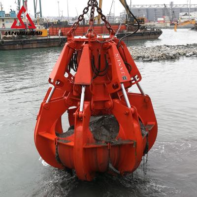 China Certificated Electric Hydraulic Janus Grab Orange Peel Grab Dredging Bucket For Dredging Salvage for sale