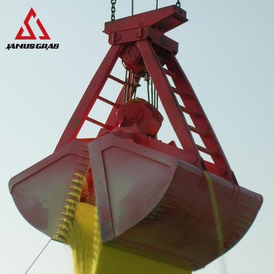 China Convenient Leakproof Grain Graded Fertilizer Handling Four Ropes Grab Bucket For Dropping for sale