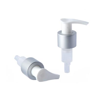 China Non-Refillable Lotion Pump With Collar 24MM Aluminum Lotion Pump Shampoo Dispenser Pump for sale