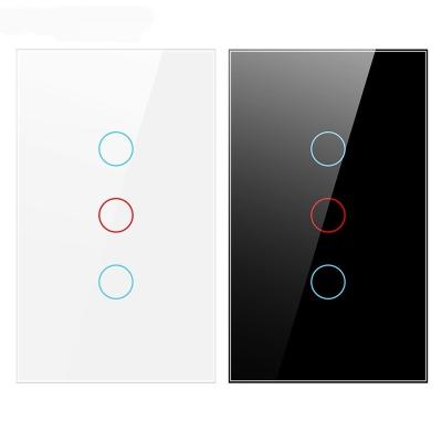 China Led Light Switch Brazil 110V 220V USA Touch Lamp Switch No Screen Neutral Panel Glass Wire Electric Smart Wall On OFF Control LED Lamp for sale