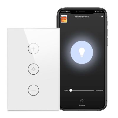 China US 220V 110V Smart Wireless Remote Control Switch Dimmer Wi-Fi LED Light APP Timer with Alexa Google Home Tuya Smart Life WiFi Touch Dimmer Switch for sale