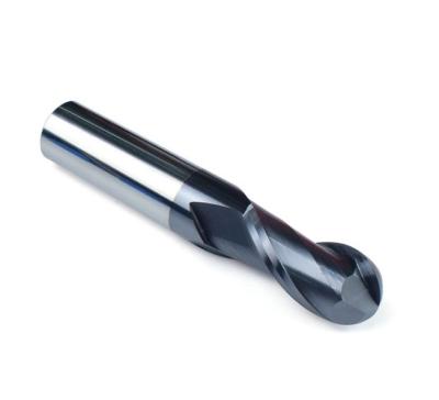 China Steel Cutting Solid Carbide 2 Flute Ballnose Endmill For Steel R1.25*5*50L*D4 for sale