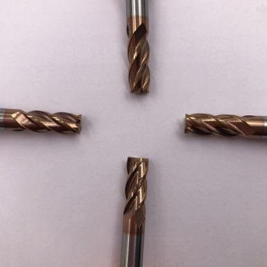 China Solid Steel Cutting Carbide Tungsten 4 Flute Corner Radius Endmill D2*R0.2*5*50*d4 for sale