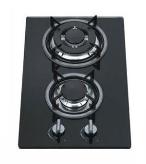 China 8mm Tempered Glass 2 Burner Gas Hob / Gas Cooker Cast Iron Pan Support,kitchen equipment for sale