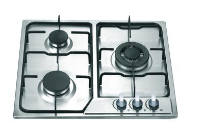 China Stainless Steel 3 Burner Gas Hob , Built In Three Burner Gas Stove Accurate Control for sale