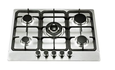 China Stainless Steel 5 Ring Kitchen Gas Hobs Battery Pluse With 1.5V 680*500mm for sale