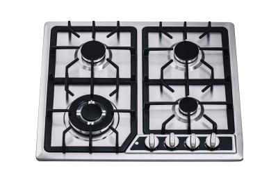 China Kitchen 4 Burner Gas Hob Gas Cooktop With Auto Igntion / Cast Iron Pan Support for sale