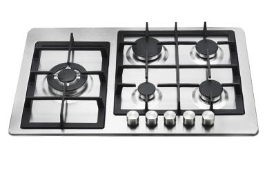 China Stainless Steel Built In 5 Burner Gas Hob , NG / LPG 5 Ring Gas Burner for sale