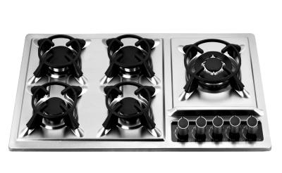 China Kitchen Prushed Stainless Steel Oven And Hob 5 Burner 86cm 860*510mm for sale