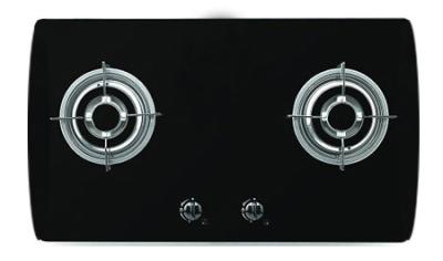 China 8mm Arc Tempered Glass Top Two Burner Gas Hob 72cm with Enamel Pan Support ,kitchen appliance for sale