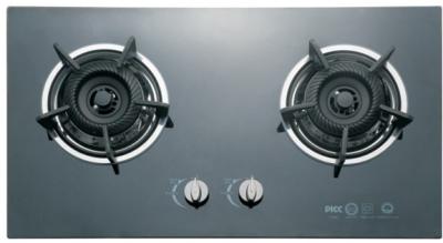 China 28'' Tempered Glass Top 2 Burner Gas Cooker , Two Burner Gas Cooktop for sale