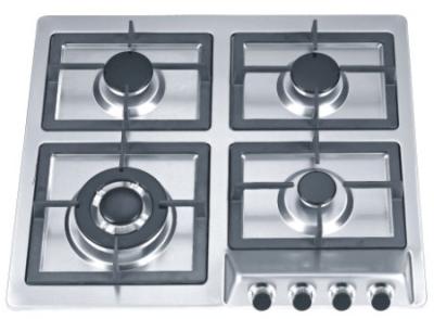 China Kitchen Built In Stainless Steel Gas Hob With Cast Iron Pan Supports for sale