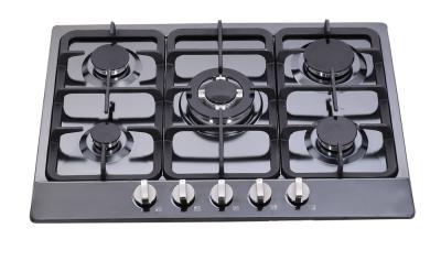 China 900mm Stainelss Steel Kitchen Gas Hobs / Five Burner Gas Stove Auto Ignition for sale