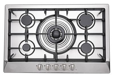 China Kitchen 5 Burner Gas And Electric Stove , 5 Ring Gas Hob Stainless Steel for sale