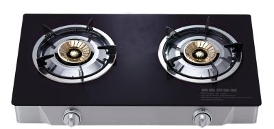 China Portable 2 Burner Table Top Gas Cooker , Two Burner Gas Stove With Glass Top for sale