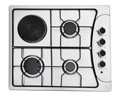 China kitchen electrical gas stove with 4 burners bulit in hob plug ignition gas cooker ,stainless steel  201 material for sale