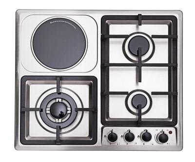 China China Supplier CE Stainless steel panel electric stove poland/ cast iron pan support gas cooker with hotplate for sale