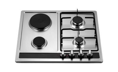 China kitchen appliance 5 burners gas stoves/ built-in electric grill ,two hotplates with 304 Stainless Steel for sale