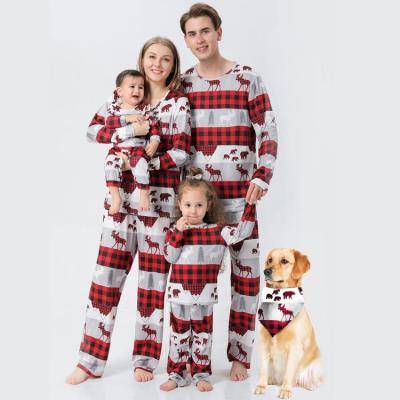 China Affordable QUICK DRY Accept Labels Customized Wholesale Luxury Matching Christmas Pajamas Set for sale