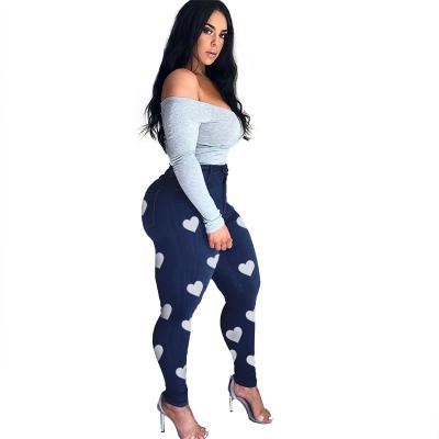 China QUICK DRY Customized Womens Big Stretch Distressed Pants Skinny Denim Plus Size Jeans Pants for sale