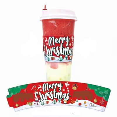 China Recycled Materials Wholesale Disposable Logo Korean Star Kpop Singer Side Printing Milk Coffee Tea Disposable Paper Cup Sleeves for sale