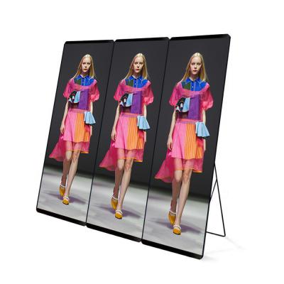 China Wifi 4G Indoor Standing Floor Advertising P2.5 Indoor Mirror Poster Led Panel Digital Led Poster Screen for sale