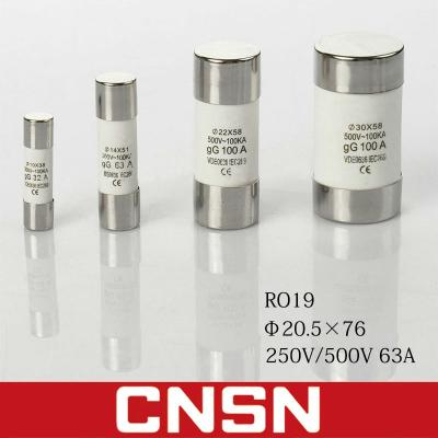 China LOW VOLTAGE RO19 63A Fuse Cylindrical Quick Links for sale