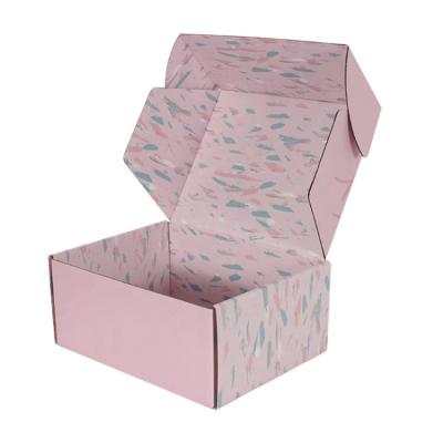 China Eco Friendly Materials Custom Logo Recycled Mailing Box Pink Mailing Boxes Corrugated Mailer Box Packaging for sale