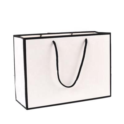 China Customized Logo Gift White Paper Carry Bag With Handle For Packaging Customized Packaging Shopping for sale