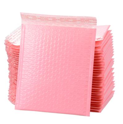 China Adhesive Strong / Tearproof / Opaque / No Smell Custom Printed Biodegradable Poly Bubble Mailer Bag Eco Friendly Pink Bubble Mailers Self Seal Poly for sale