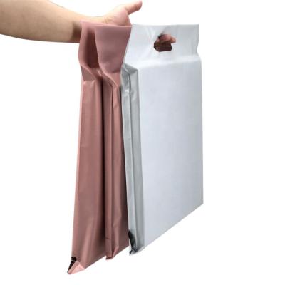 China Strong Adhesive Custom Adhesive Eco Friendly Pink Poly Mailer Mailer Mailer Bag With Handle for sale