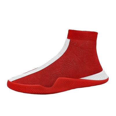 China Free Sample Brand High Top Outdoor Private Label Breathable Custom Fashion Man Shoes Knit Fabric Men Sock Shoes Man Fashion Casual Sneakers for sale