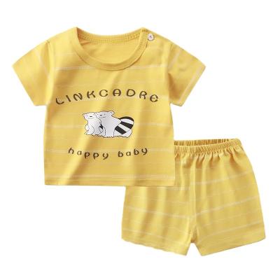 China Itec 2 Pcs Fashion Comfortable Breathable Custom Stock 100% Cotton Patches Short Set Kids Clothes Sets Summer Kids Baby Clothes Sets Boys Girls T Shirts for sale