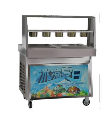 China Snack Factory Double Pan Stainless Steel Good Quality Thai Ice Cream Rolls Fried Ice Cream Machine for sale