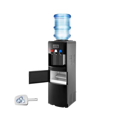 China Commercial Black 2 in 1 Water Dispenser Electric Hot Cold Water Cooler Dispenser Detachable Drip Tray for sale