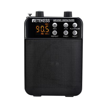 China Black Audio Amplifier Digital FM Player with USB TF AUX Card Socket. inside and the Mic Retekess TR619 1500mAh for sale