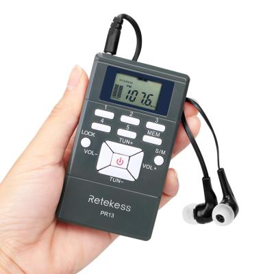 China PORTABLE Preset Channels FM Receiver for conference mini earphone fm radio with Headset Retekess PR13 for sale