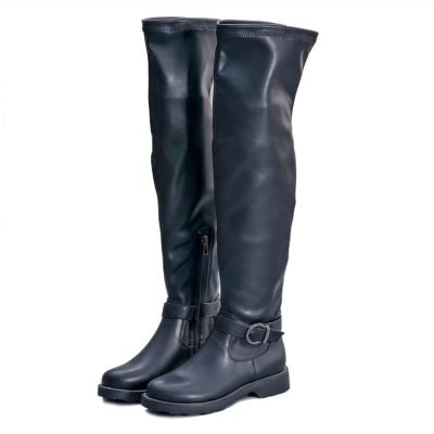 China New Winter Wholesale Ladies Leather Waist Increasing Over Sexy High Knee Length Boots Women for sale