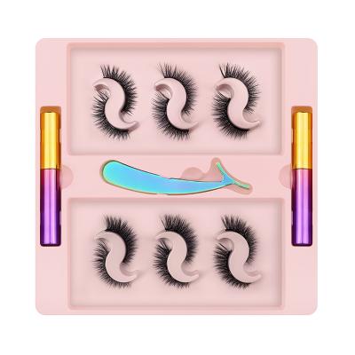 China Wholesale Natural Curl Pestanas Set Luxury Box Faux Mink Eye Lashes False Eyelashes Set With Free Eyeliner Glue Tweezers for sale