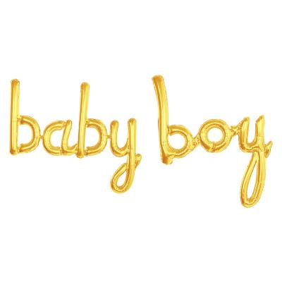 China PET+PE Wholesale Globo Baby Shower Foil Conjoined Letter Balloon Blue Rose Gold Boy Girl Baby Shower Balloons for sale