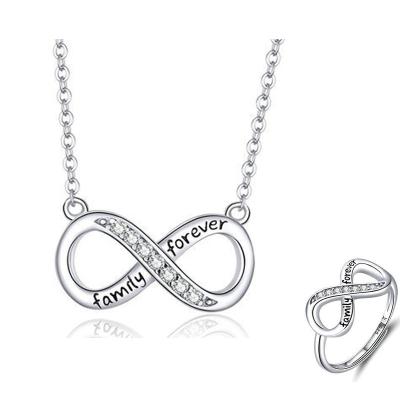 China Fashion Jewelry 925 Sterling Silver Ring Necklace Set Ladies Jewelry Gift Set for sale