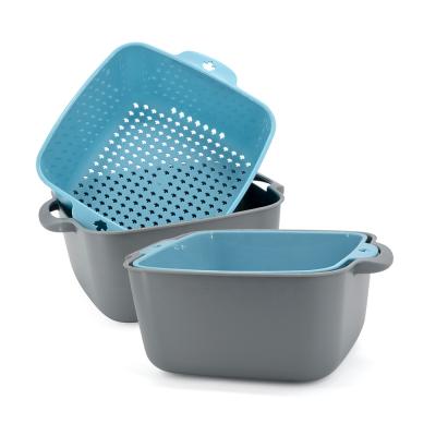 China Amazon Viable Best Selling Kitchen Tools Fruit Vegetable Drain Basket Strainer Plastic Plastic Colander for sale