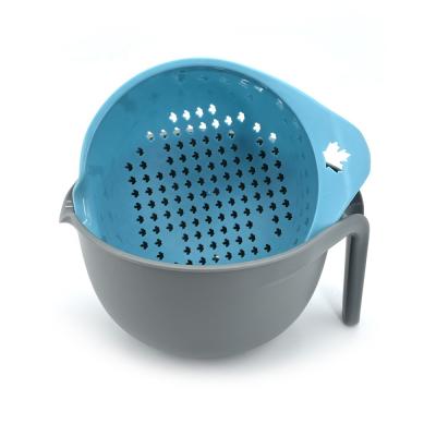 China Viable Folding Basket Fruit Vegetable Drain Basket Plastic Strainers Plastic Washing Sieve Set For Kitchen Tools for sale