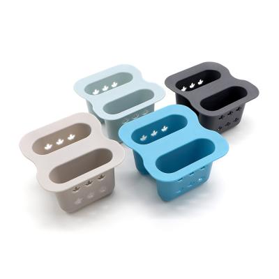 China Sustainable Kitchen Hot Sale Kitchen Sink Drain Hanging Sponge Storage Basket Perforated Plastic Drain Basket For Home for sale