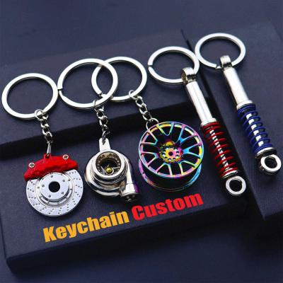 China Recycable Customized Logo Creative Gift Metal Turbocharger Gear Wheel Disc Brake Shock Absorber Auto Parts Main Chain for sale