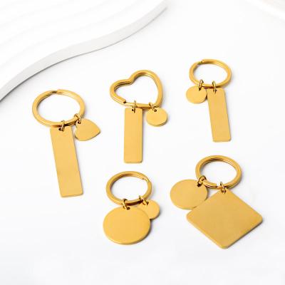 China Custom Recycable Metal Key Chain Engraved Stainless Steel Square Mute Key Chains for sale