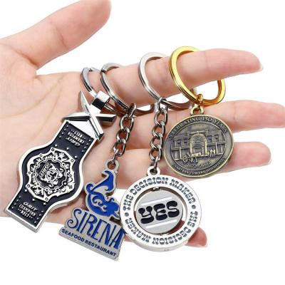 China Promotional Custom Metal Enamel Letter Motel Recycable Anime KeyChain 3D/2D Logo Key Chain With Free Design for sale