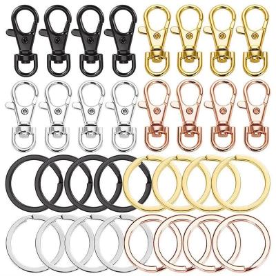 China Recycable 25mm 7 Colors Keychain Metal Key Chain Flat Swivel Clasps Ring Hook Spring Clip Snap Lobster Clasp for Keys Jewelry Finding for sale