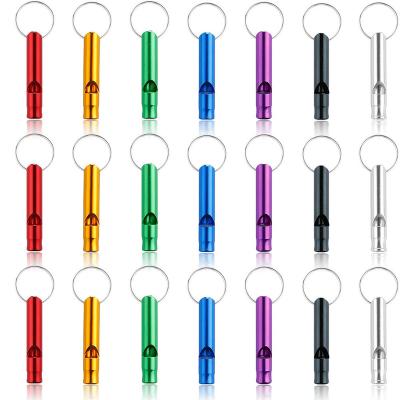 China 2023 Recycable Fashion Customized Self Defense Outdoor Emerfency Survival Tools Metal Whistle Key Chain for sale